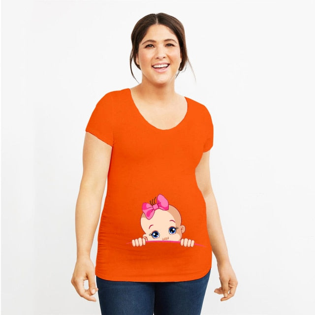 Pregnancy T-shirt Announcement Maternity Tee