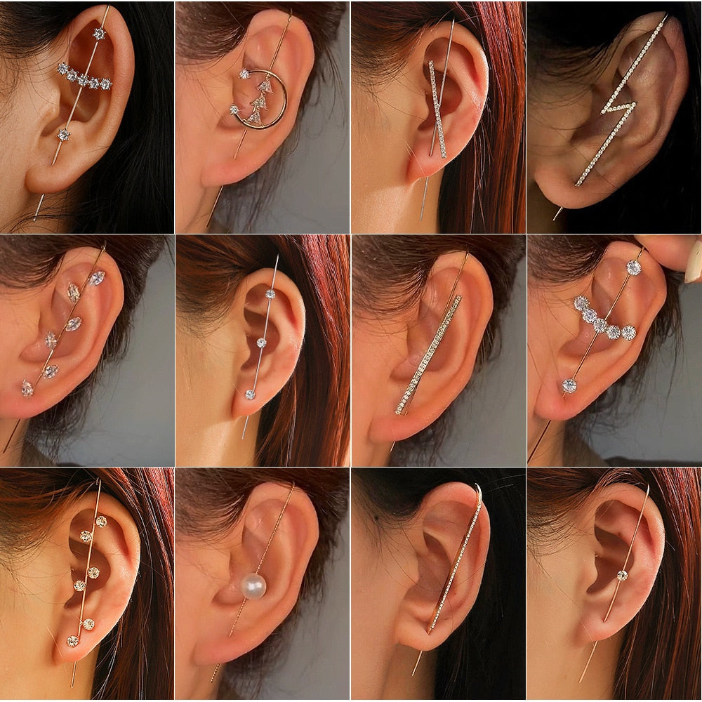 Bohemian Crystals Crawler Hook Earring