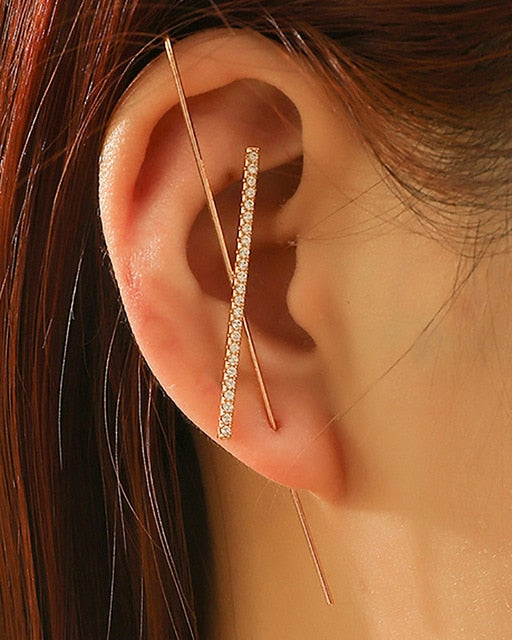 Bohemian Crystals Crawler Hook Earring