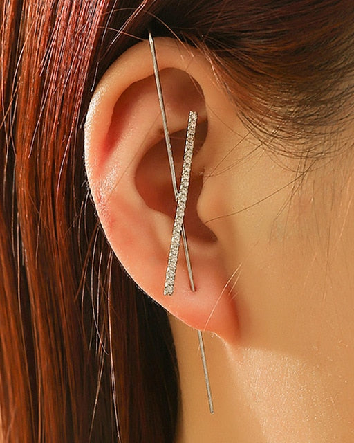Bohemian Crystals Crawler Hook Earring