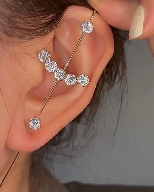 Bohemian Crystals Crawler Hook Earring