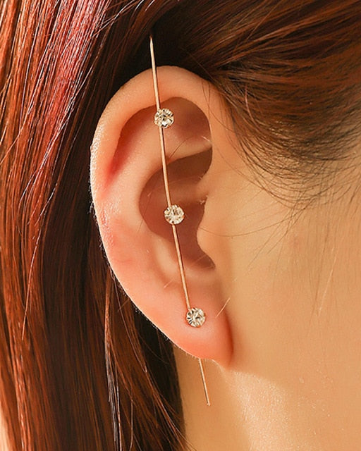 Bohemian Crystals Crawler Hook Earring