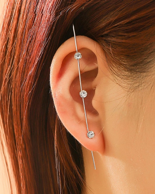 Bohemian Crystals Crawler Hook Earring