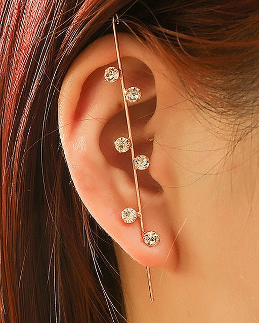 Bohemian Crystals Crawler Hook Earring