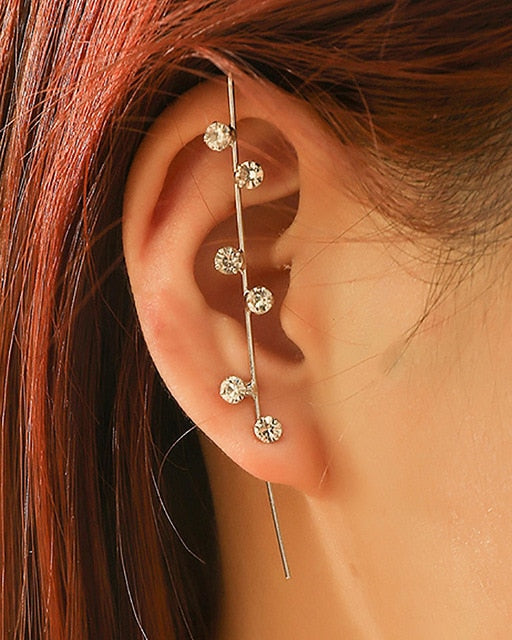 Bohemian Crystals Crawler Hook Earring