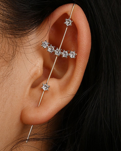 Bohemian Crystals Crawler Hook Earring