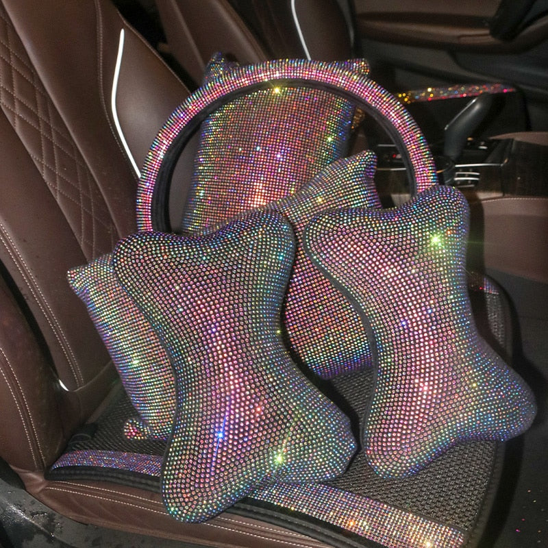 Sparkly Pink Rainbow Car Bling Accessories