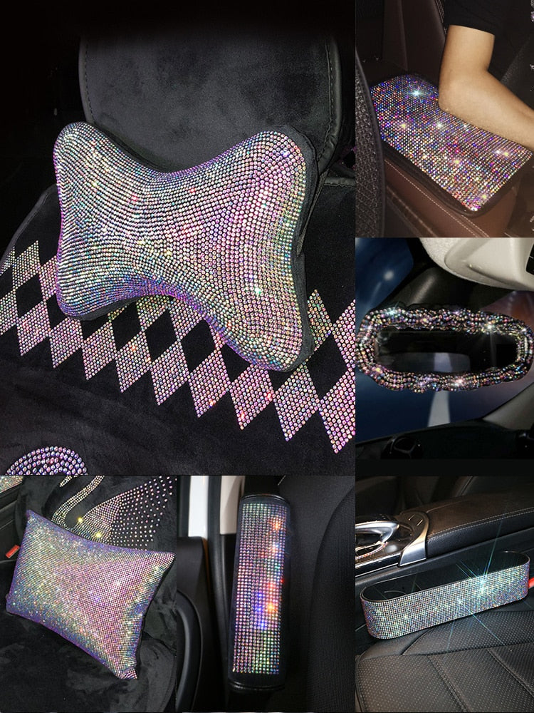 Sparkly Pink Rainbow Car Bling Accessories