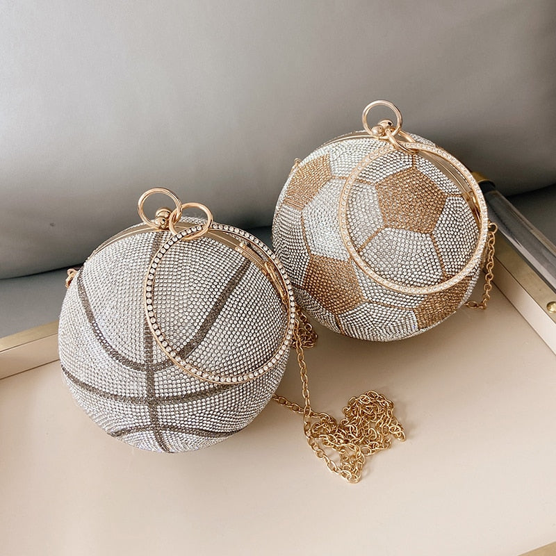 Luxury Diamond Basketball Soccer Clutch Bags