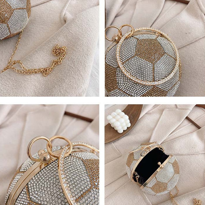 Luxury Diamond Basketball Soccer Clutch Bags