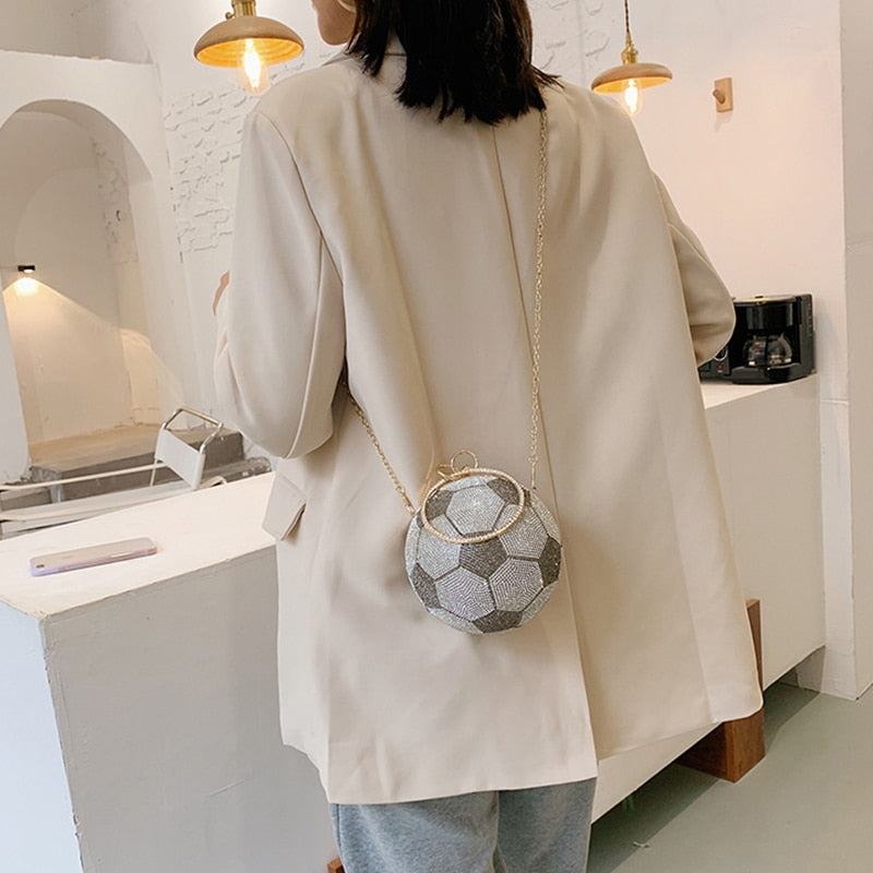 Luxury Diamond Basketball Soccer Clutch Bags