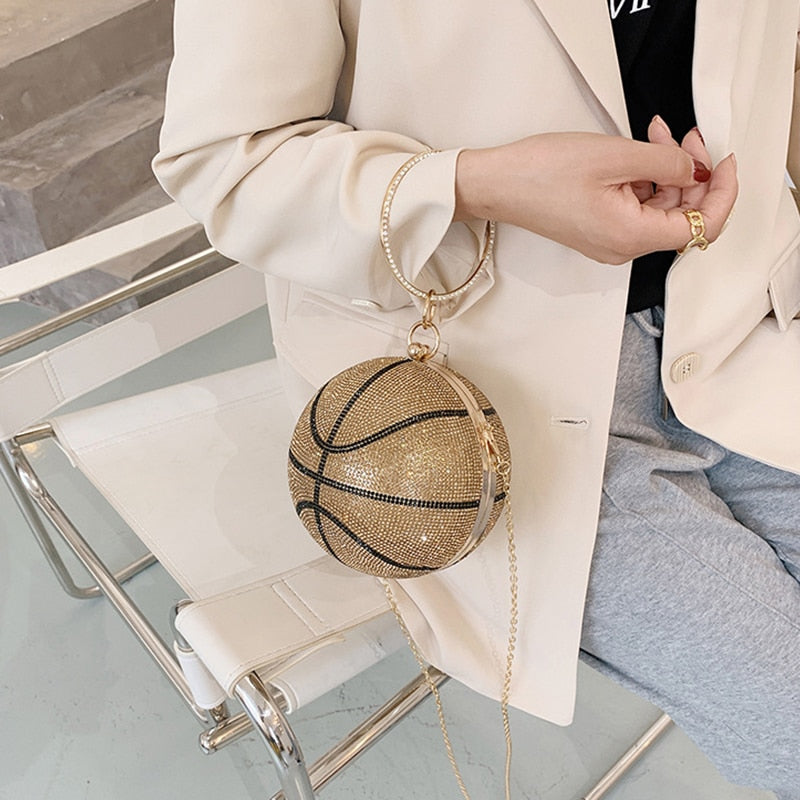 Luxury Diamond Basketball Soccer Clutch Bags