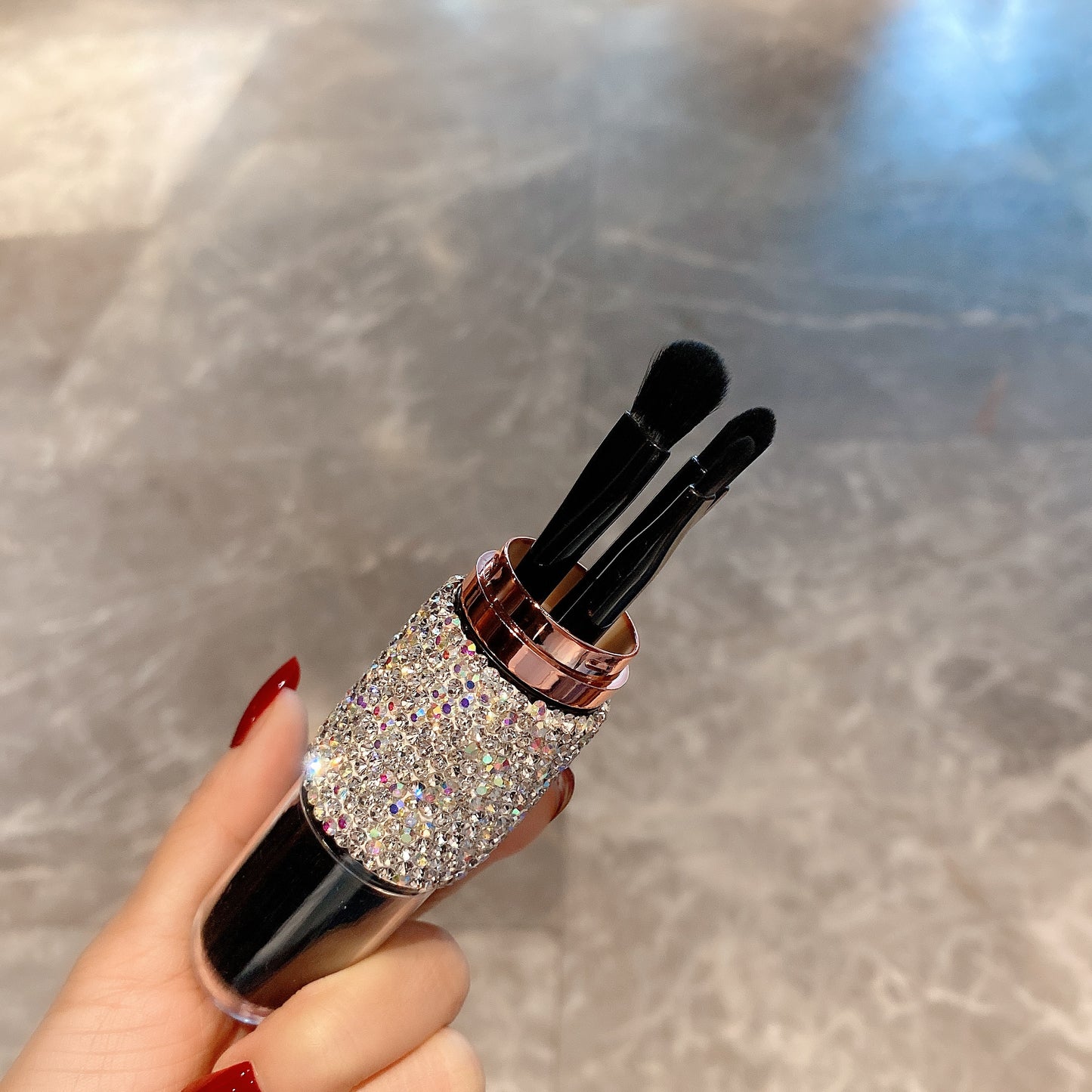Diamond Makeup Brush Set with Case