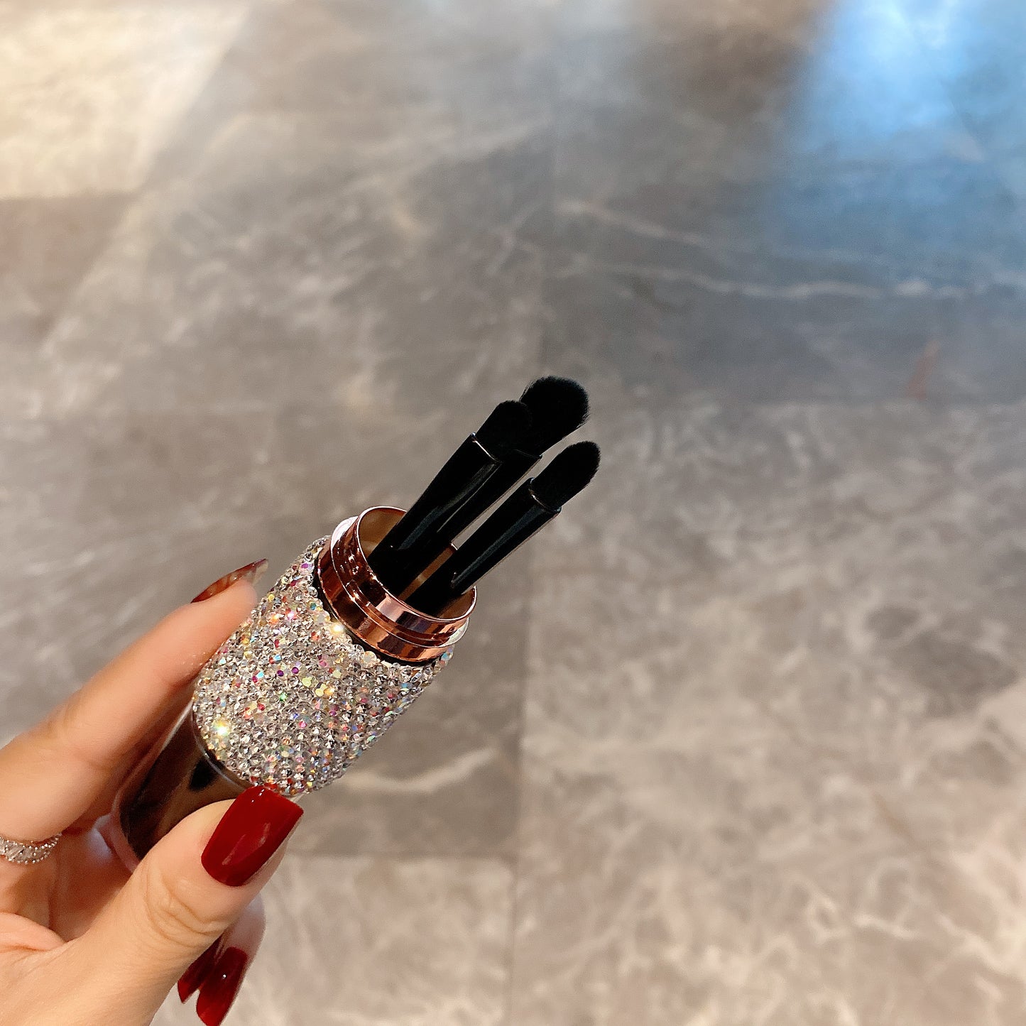Diamond Makeup Brush Set with Case