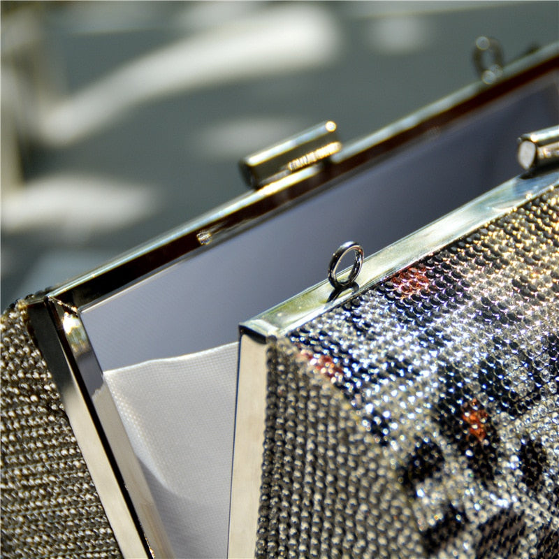 Rainbow Rhinestone Purse Evening Clutch