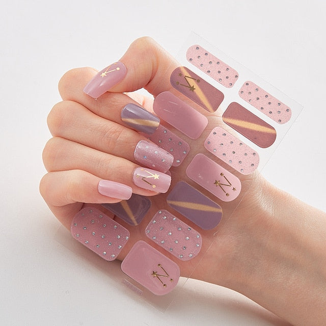 Multicolor Self Adhesive Nail Sticker Strips