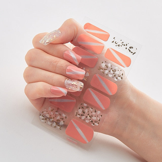 Multicolor Self Adhesive Nail Sticker Strips