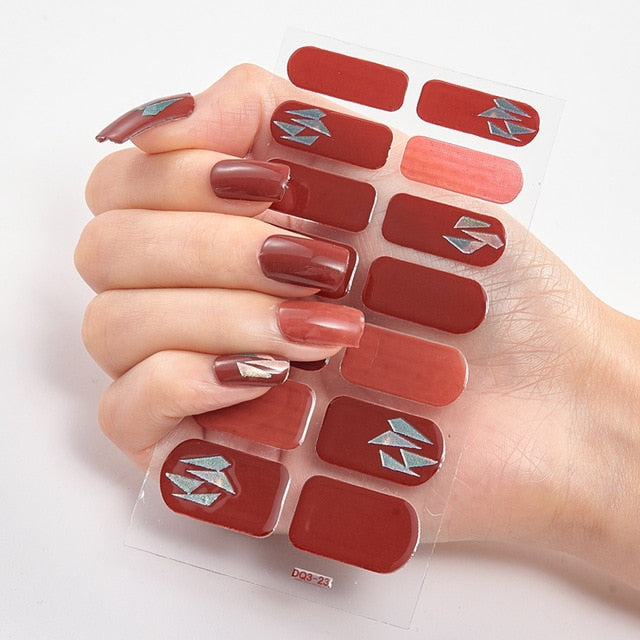 Multicolor Self Adhesive Nail Sticker Strips