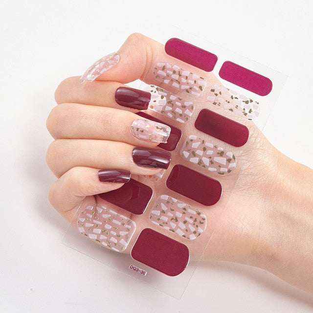 Multicolor Self Adhesive Nail Sticker Strips