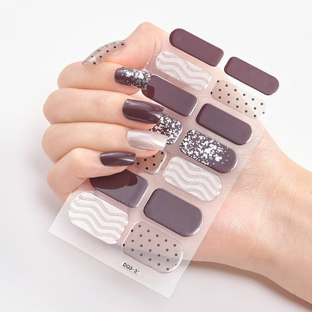 Multicolor Self Adhesive Nail Sticker Strips