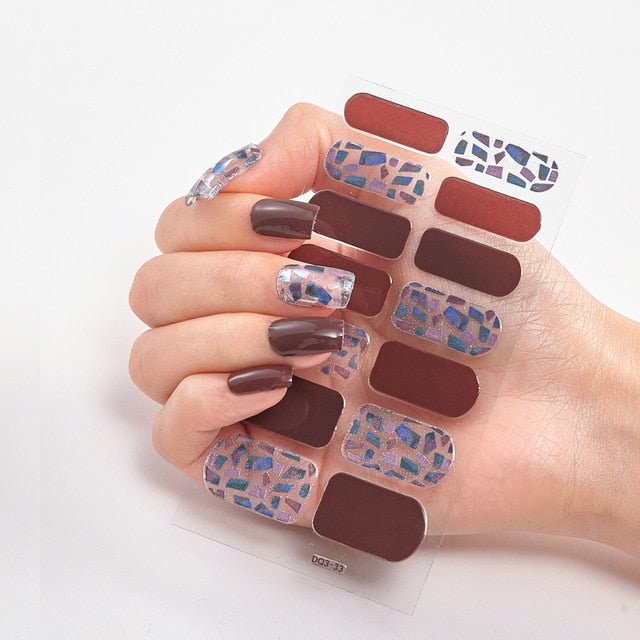 Multicolor Self Adhesive Nail Sticker Strips