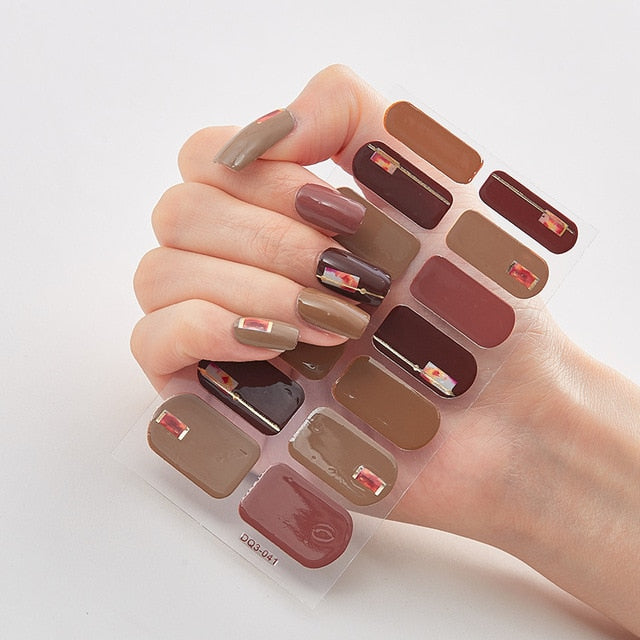 Multicolor Self Adhesive Nail Sticker Strips