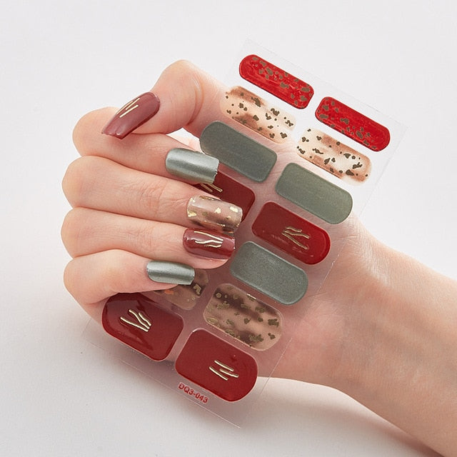 Multicolor Self Adhesive Nail Sticker Strips