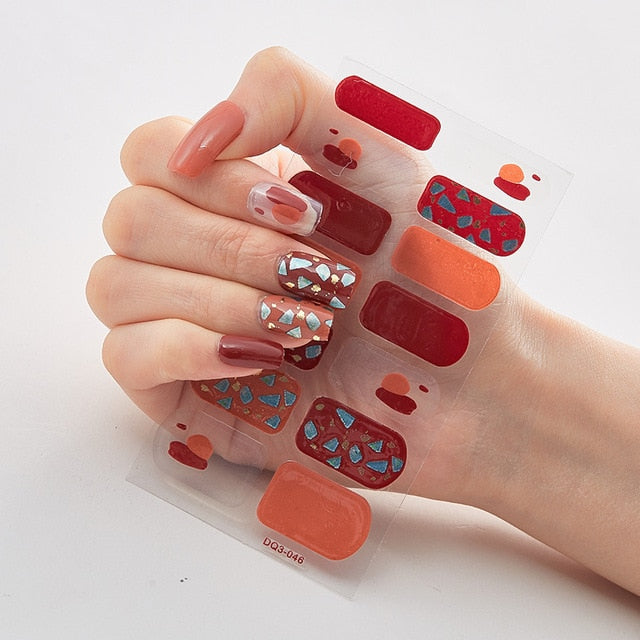 Multicolor Self Adhesive Nail Sticker Strips