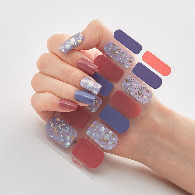 Multicolor Self Adhesive Nail Sticker Strips