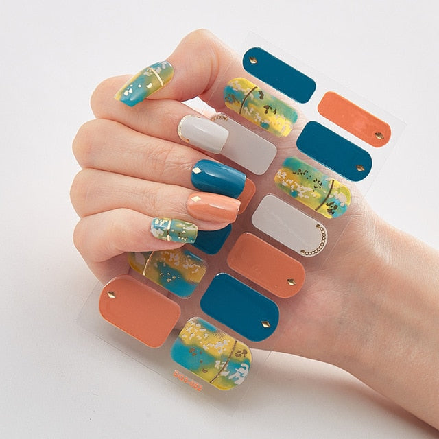 Multicolor Self Adhesive Nail Sticker Strips