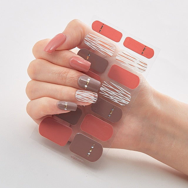 Multicolor Self Adhesive Nail Sticker Strips