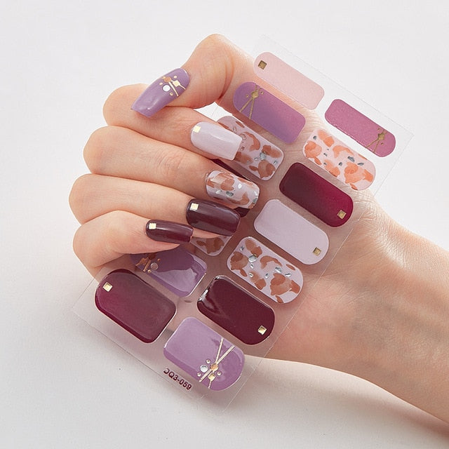 Multicolor Self Adhesive Nail Sticker Strips