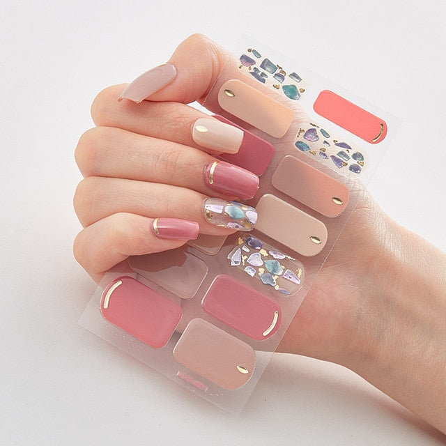 Multicolor Self Adhesive Nail Sticker Strips