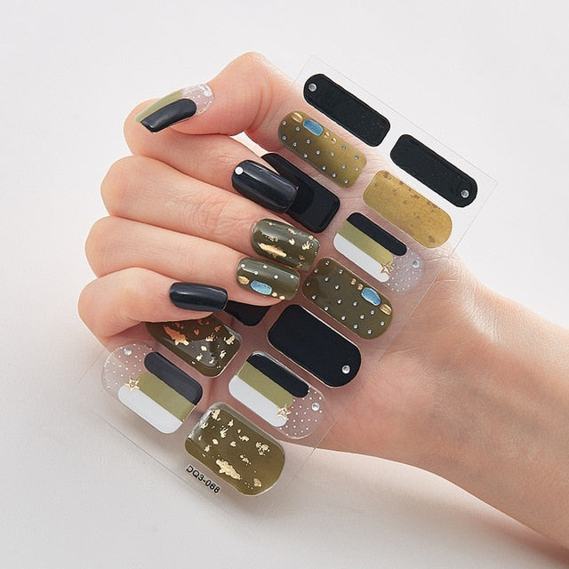Multicolor Self Adhesive Nail Sticker Strips