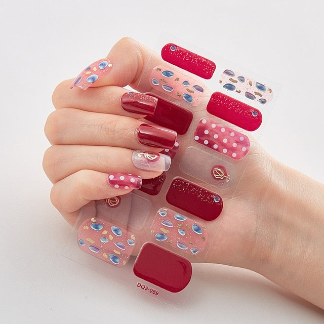 Multicolor Self Adhesive Nail Sticker Strips