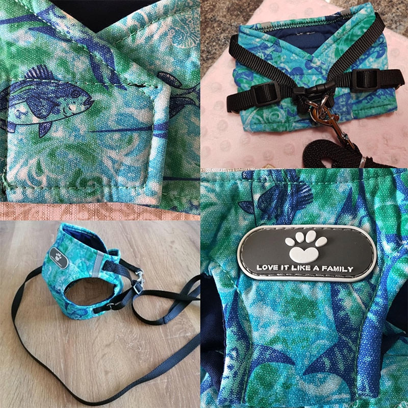 Dog Harness Vest Collar with Leash Set