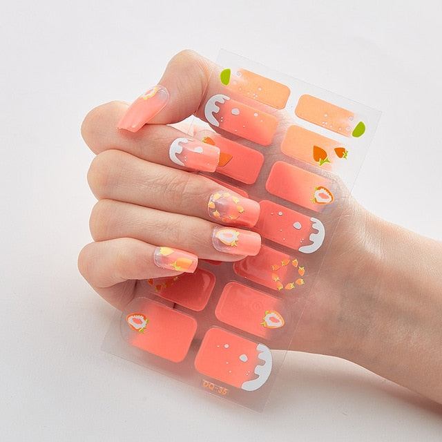 Strawberry Nail Stickers Decal Strips
