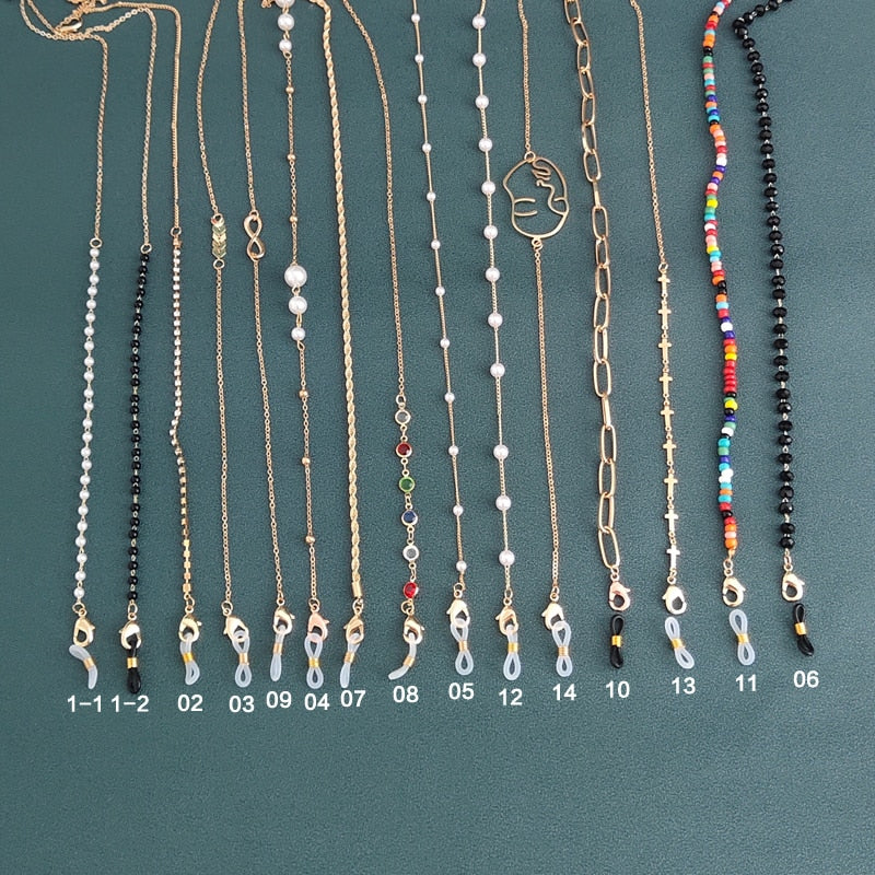 Acrylic Pearl Crystal Sunglasses Chains