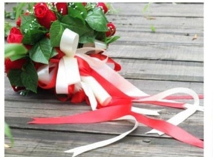 Red Roses Wedding Artificial Flower Bouquet