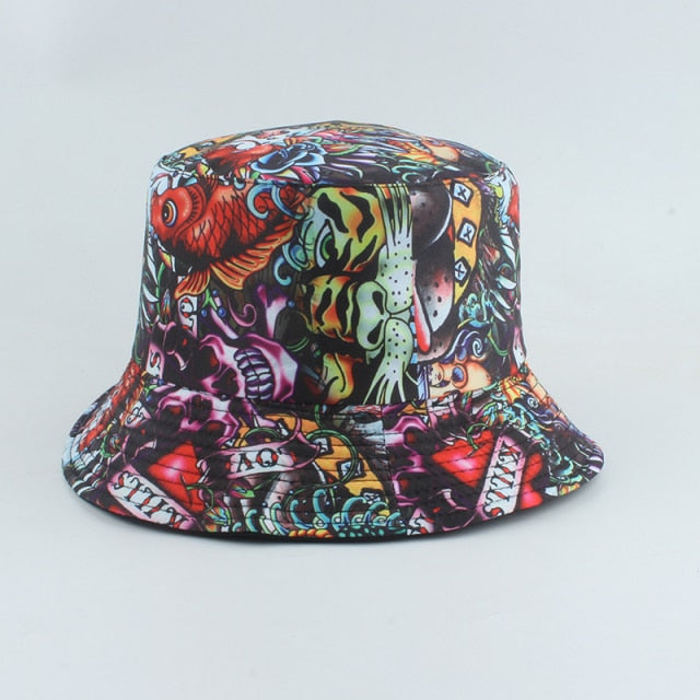 Skull Reversible Fishing Bucket Hats