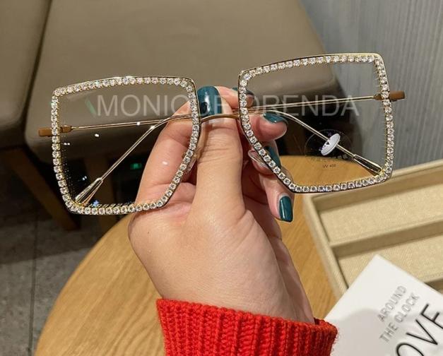 Vintage Rhinestone Clear Lens Glasses