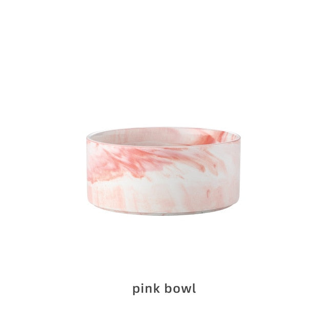 Pet Ceramic Marble Bowl With Raised Stand