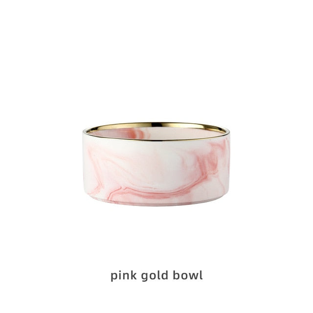 Pet Ceramic Marble Bowl With Raised Stand