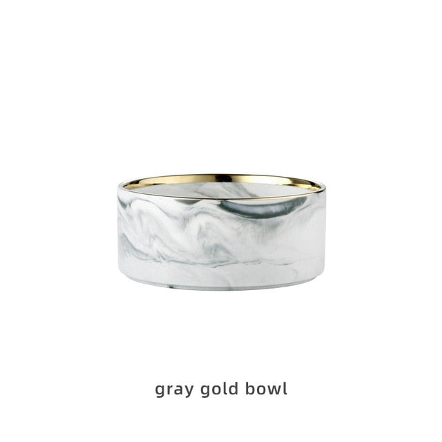 Pet Ceramic Marble Bowl With Raised Stand
