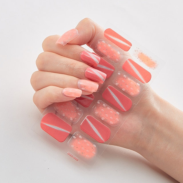 DIY Multicolor Nail Adhesive Wraps