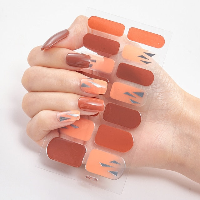 DIY Multicolor Nail Adhesive Wraps