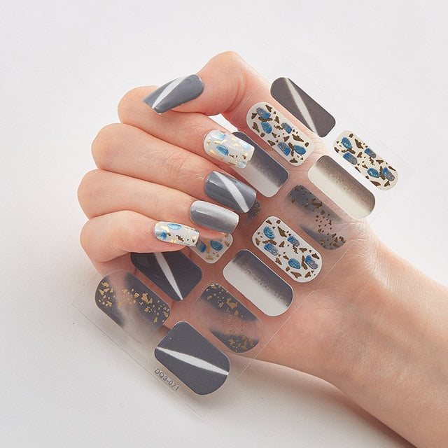 DIY Multicolor Nail Adhesive Wraps