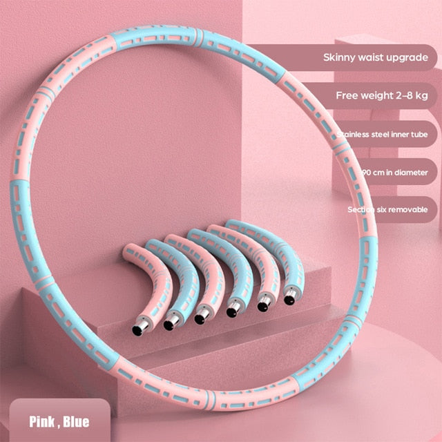 6 Parts Detachable Stainless Steel Hoola Hoop