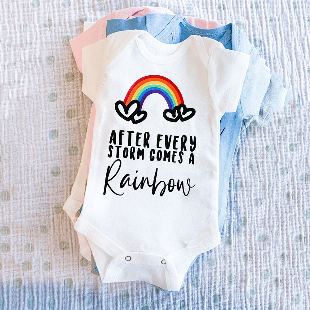After Every Storm Comes A Rainbow Baby Onesie
