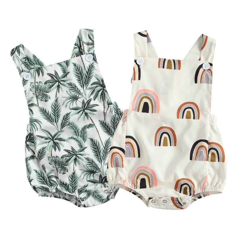 Rainbow Baby Summer Palm Tree Rompers